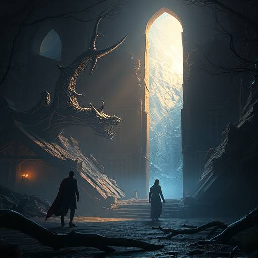 Scene from the interactive game 'Legends of the Aetherium'